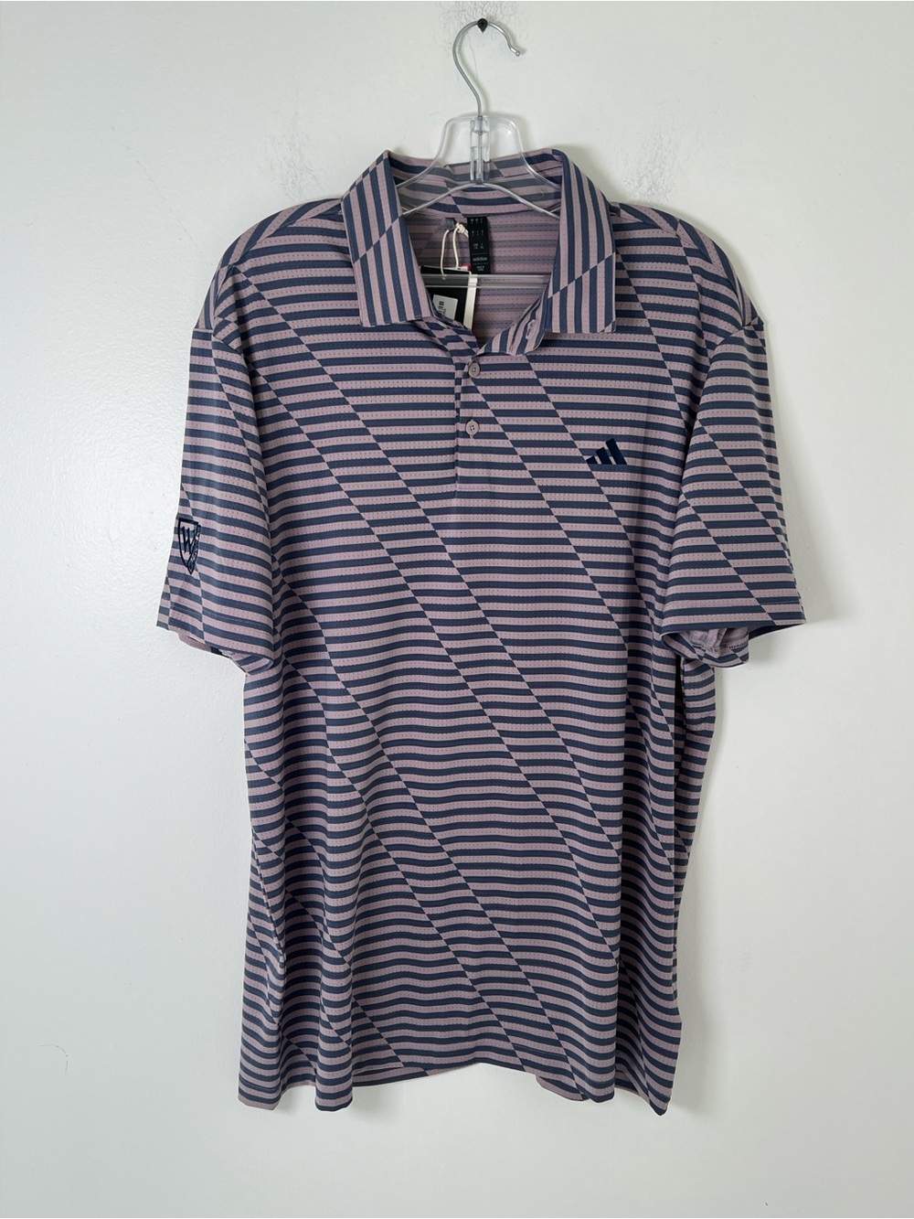 NWT! Adidas Mesh Print Polo Fig Golf Men's Large